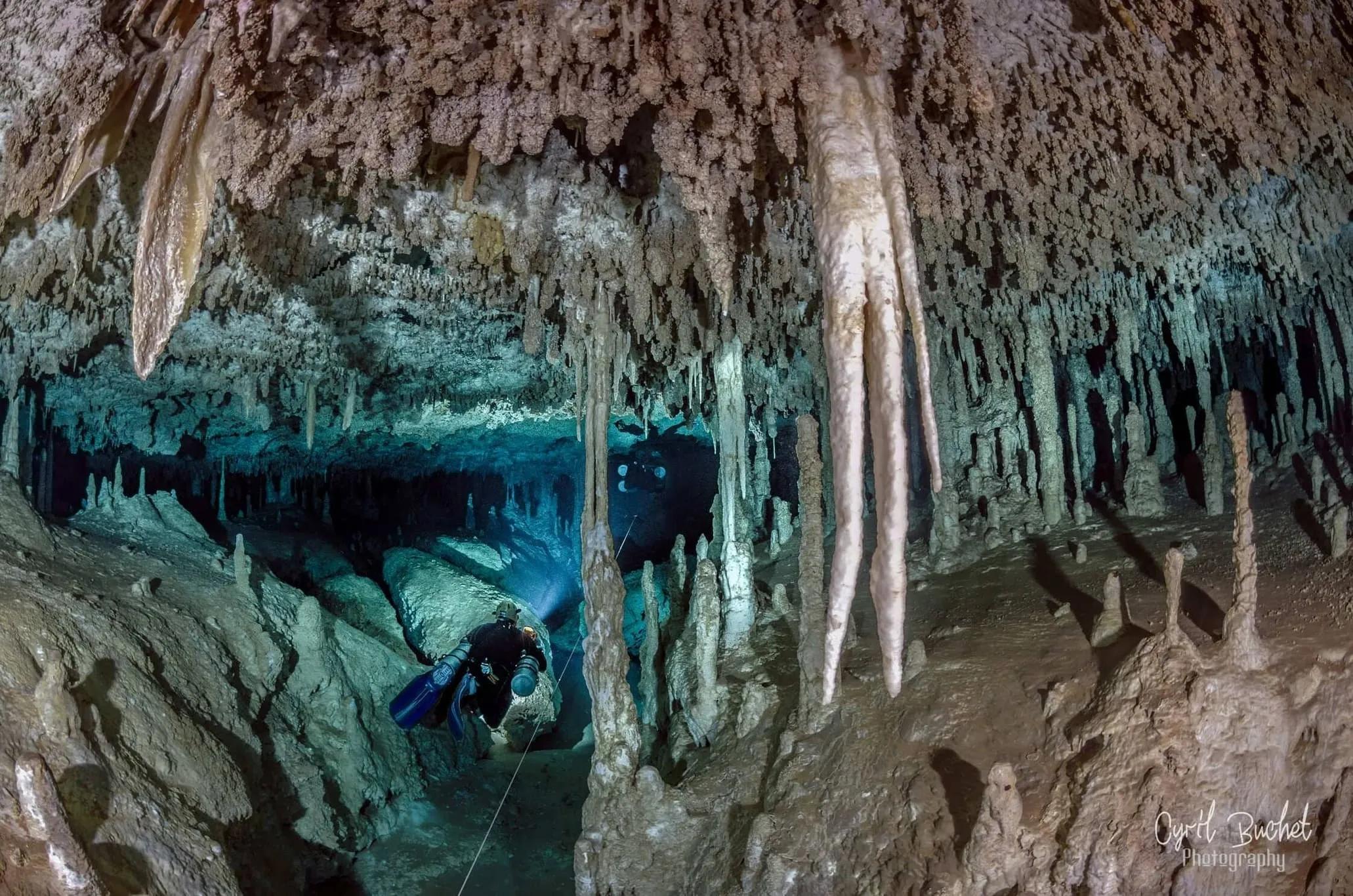 Diver in cenote - © none